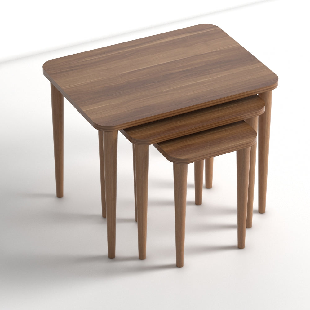 Home CanvasHome Canvas Letto Nest of 3 Tables - Coffee Table for Living Room Coffee Table Walnut
