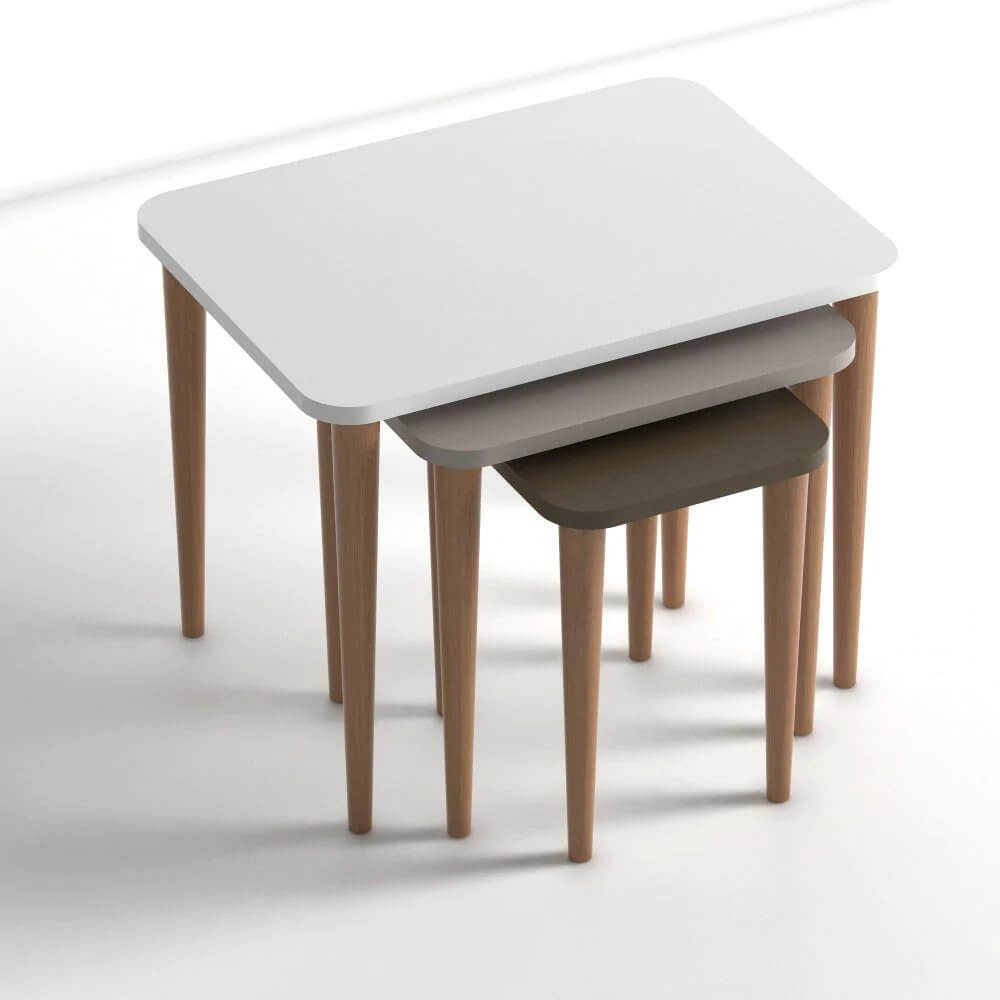 Home CanvasHome Canvas Letto Nested Coffee Table - Stacking End Table - Multicolor Coffee Table