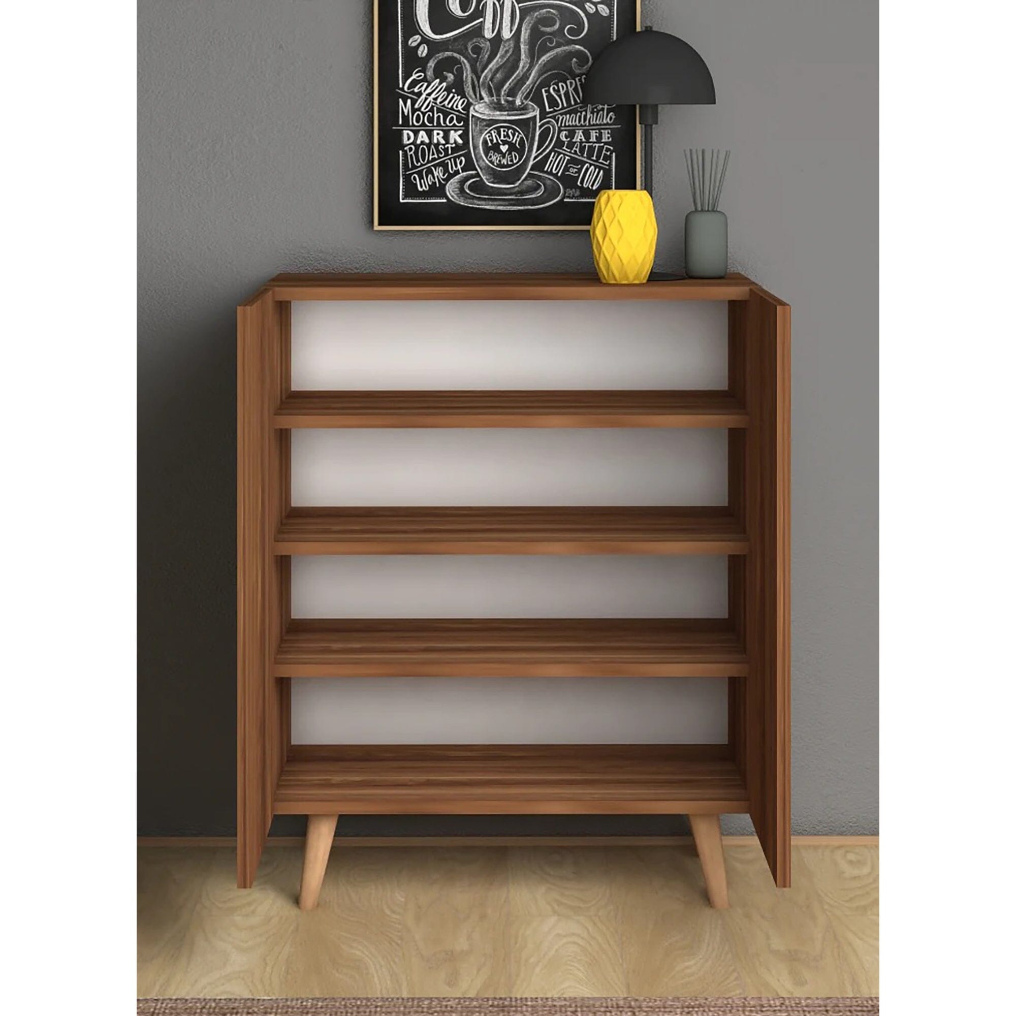 Home CanvasHome Canvas LUCE Made In Turkey Shoe Storage Cabinet Shoe Shelves Organizer for Closet Hallway Bedroom Entryway 12 Pairs - Walnut Shoe Cabinet