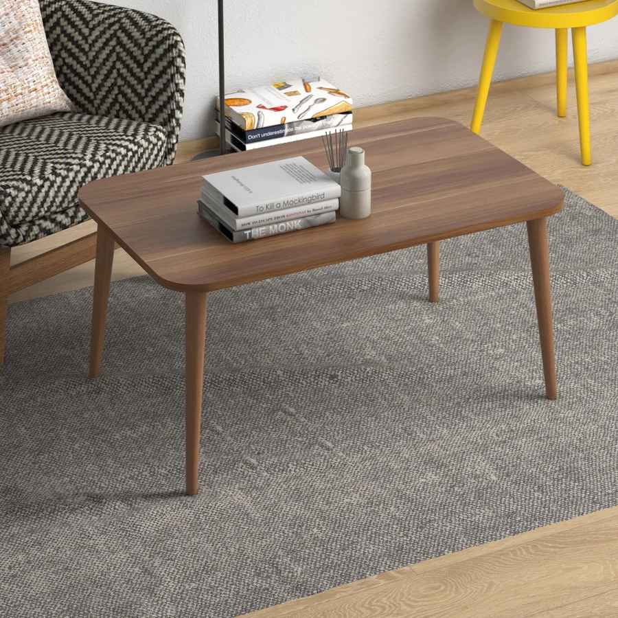 Home CanvasHome Canvas Modern Centre Coffee Table for Living Room - With Wooden Legs Coffee Table
