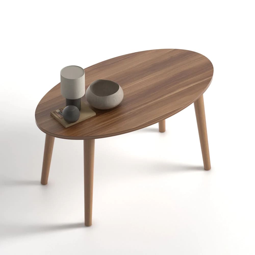 Home CanvasHome Canvas Modern Coffee Table with Set of 3 Nesting Table - Walnut Finish Coffee Table