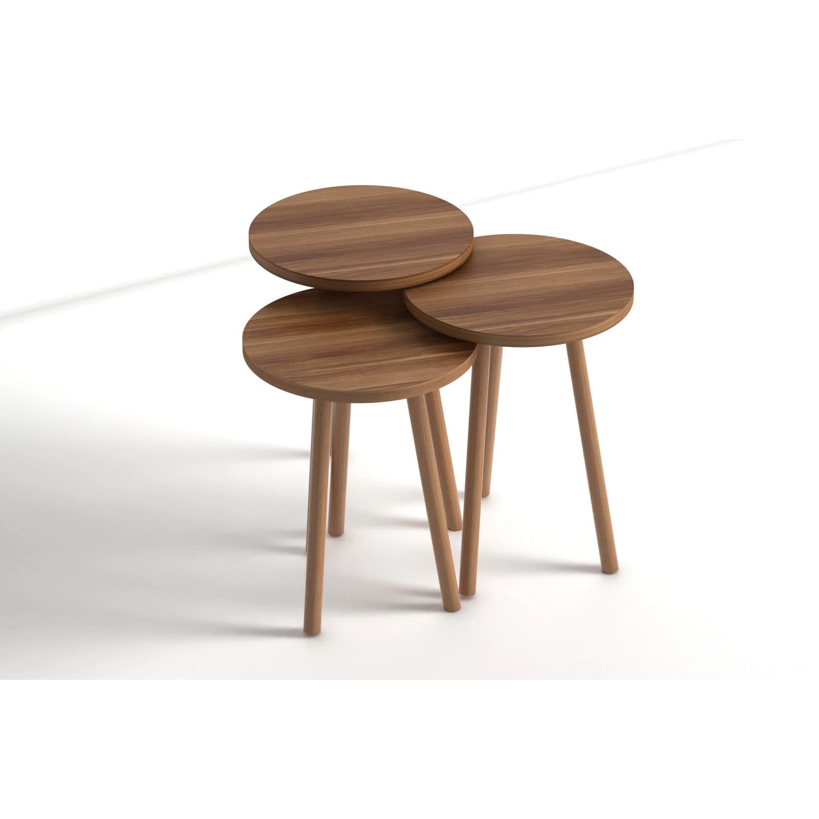 Home CanvasHome Canvas Modern Coffee Table with Set of 3 Nesting Table - Walnut Finish Coffee Table