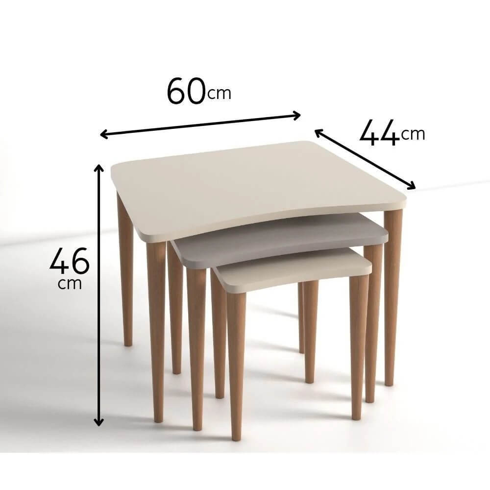 Home CanvasHome Canvas Nero Nested Coffee Table - Set of 3 Telephone Tables - Multicolor Coffee Table