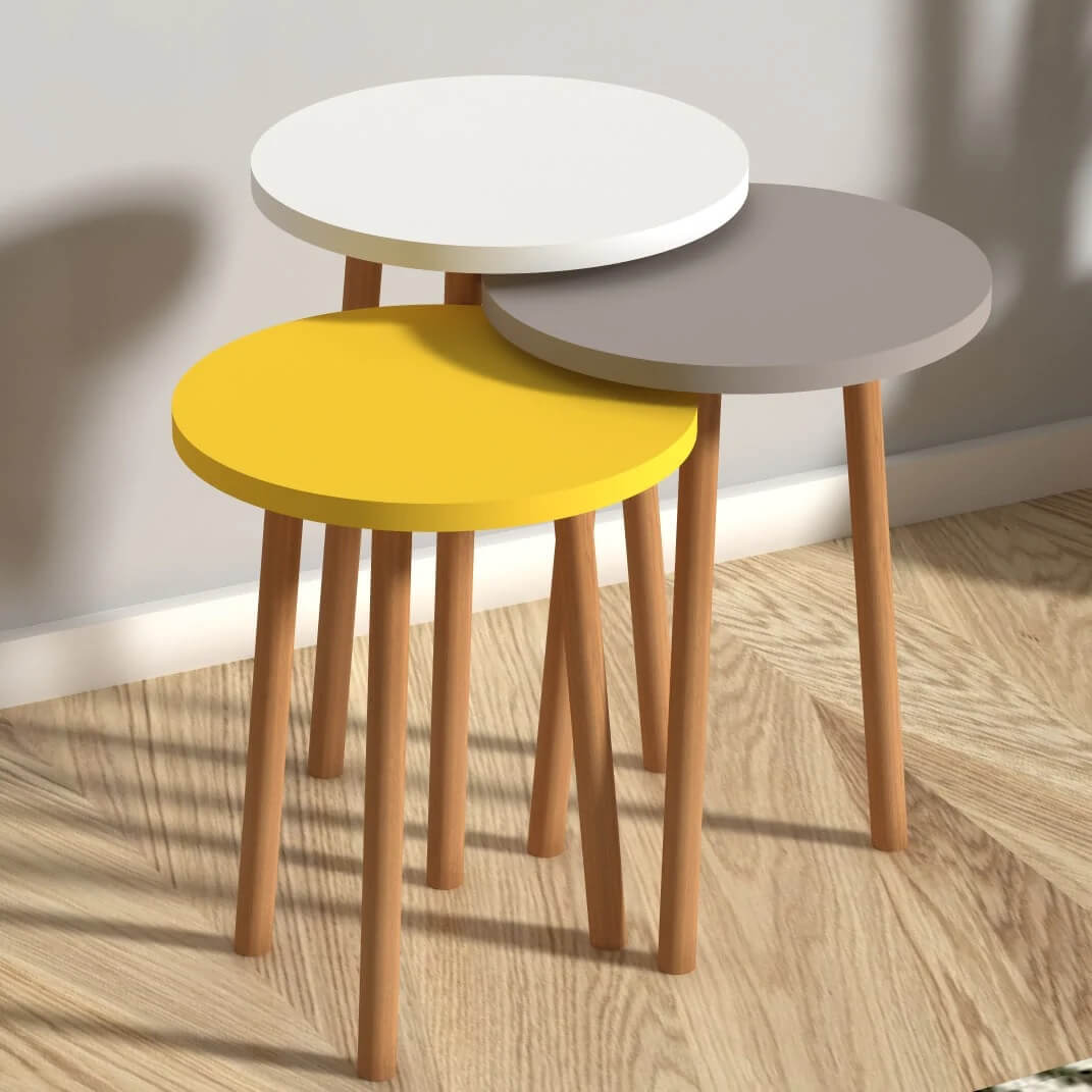 Home CanvasHome Canvas Roma Nested Coffee Table - Set of Stacking Table - Multicolor Coffee Table