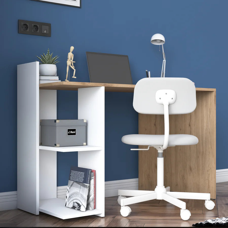 Home Canvas Furniture Trading LLC.Home Canvas Study Desk Office Computer Desk 2 Shelves Desk - Walnut and White Computer Table