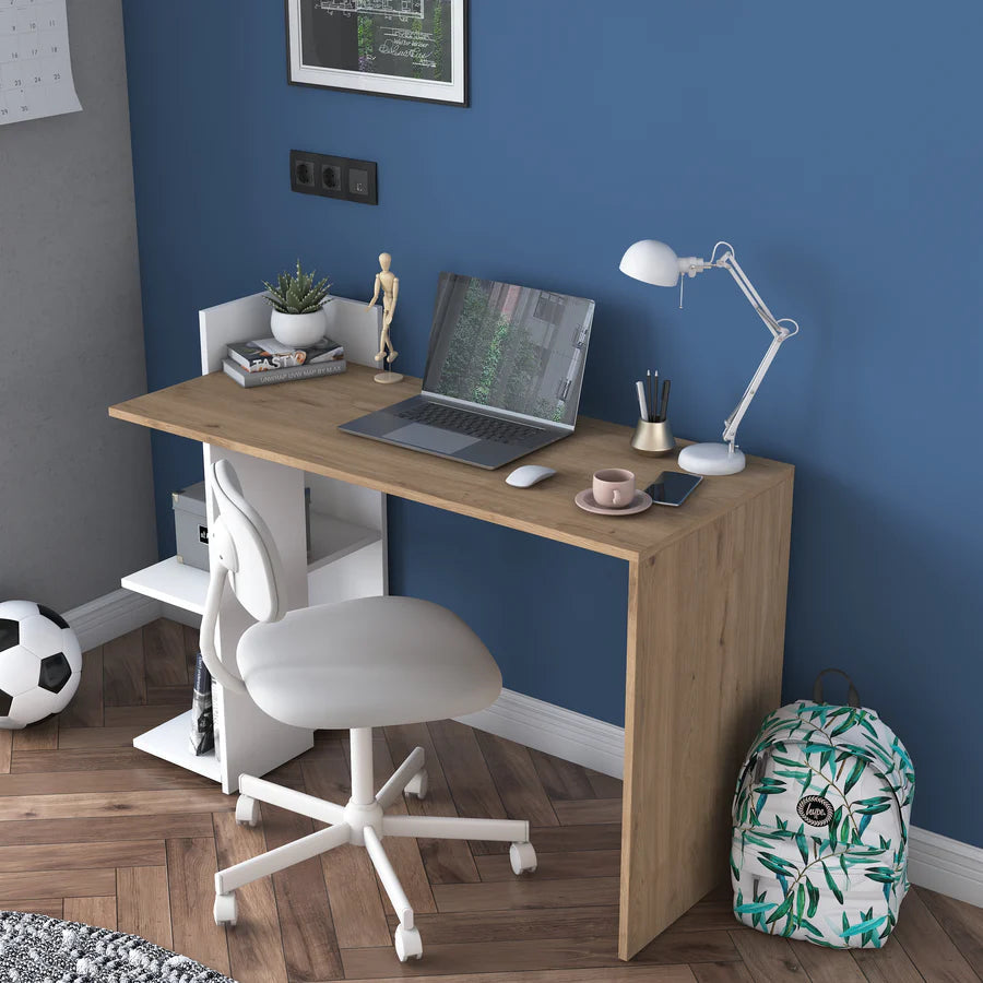 Home Canvas Furniture Trading LLC.Home Canvas Study Desk Office Computer Desk 2 Shelves Desk - Walnut and White Computer Table