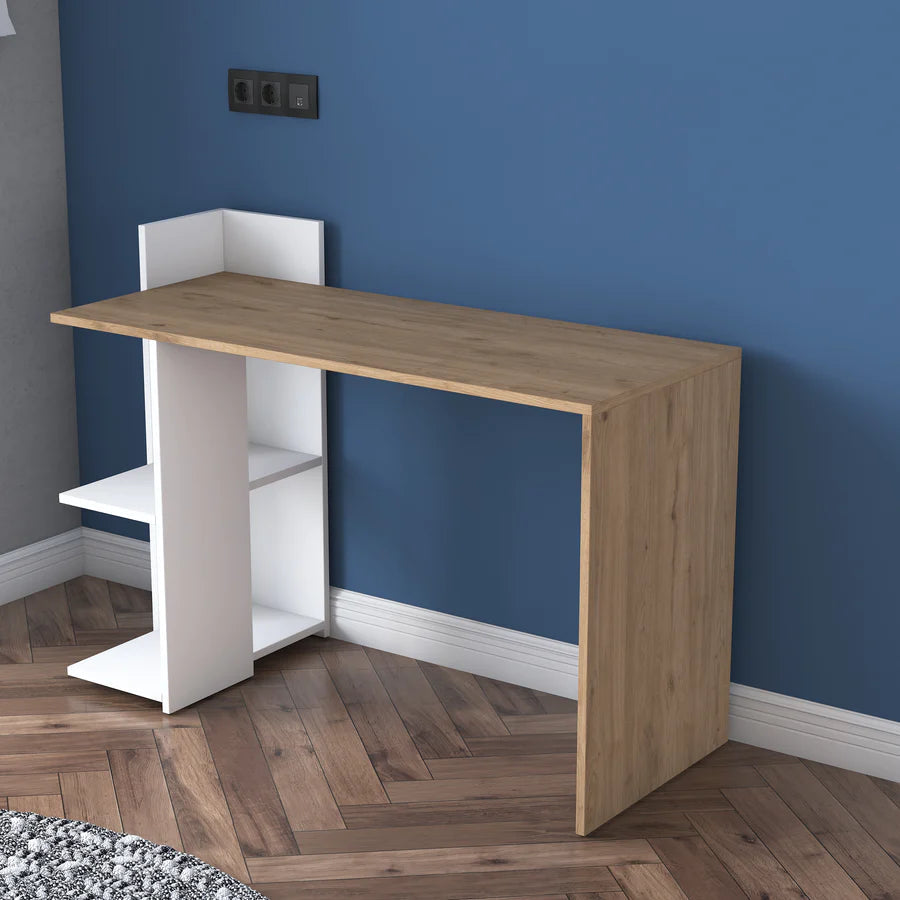 Home Canvas Furniture Trading LLC.Home Canvas Study Desk Office Computer Desk 2 Shelves Desk - Walnut and White Computer Table
