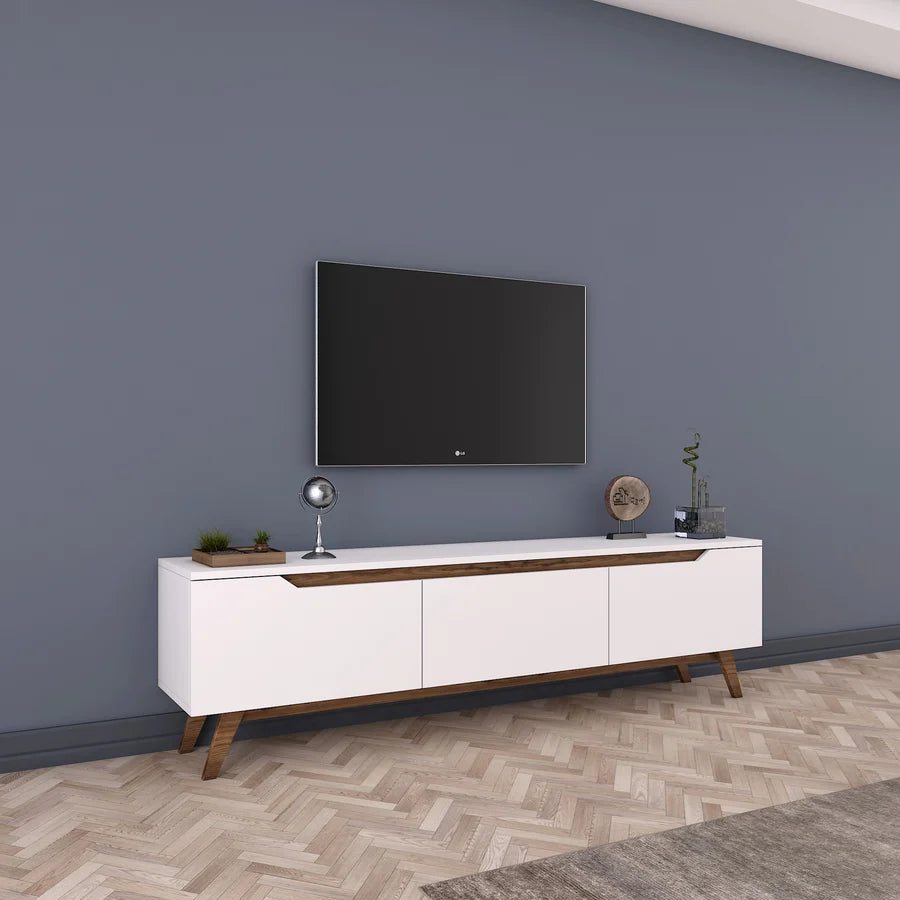 Home Canvas Furniture Trading LLC.Home Canvas TV Unit Modern Free Standing TV Stand 180 cm - White and Walnut TV Stand