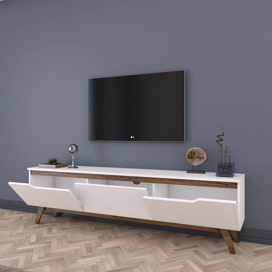 Home Canvas Furniture Trading LLC.Home Canvas TV Unit Modern Free Standing TV Stand 180 cm - White and Walnut TV Stand