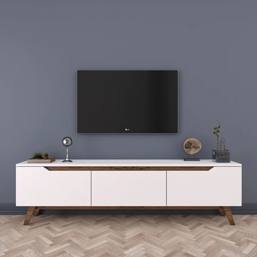 Home Canvas Furniture Trading LLC.Home Canvas TV Unit Modern Free Standing TV Stand 180 cm - White and Walnut TV Stand