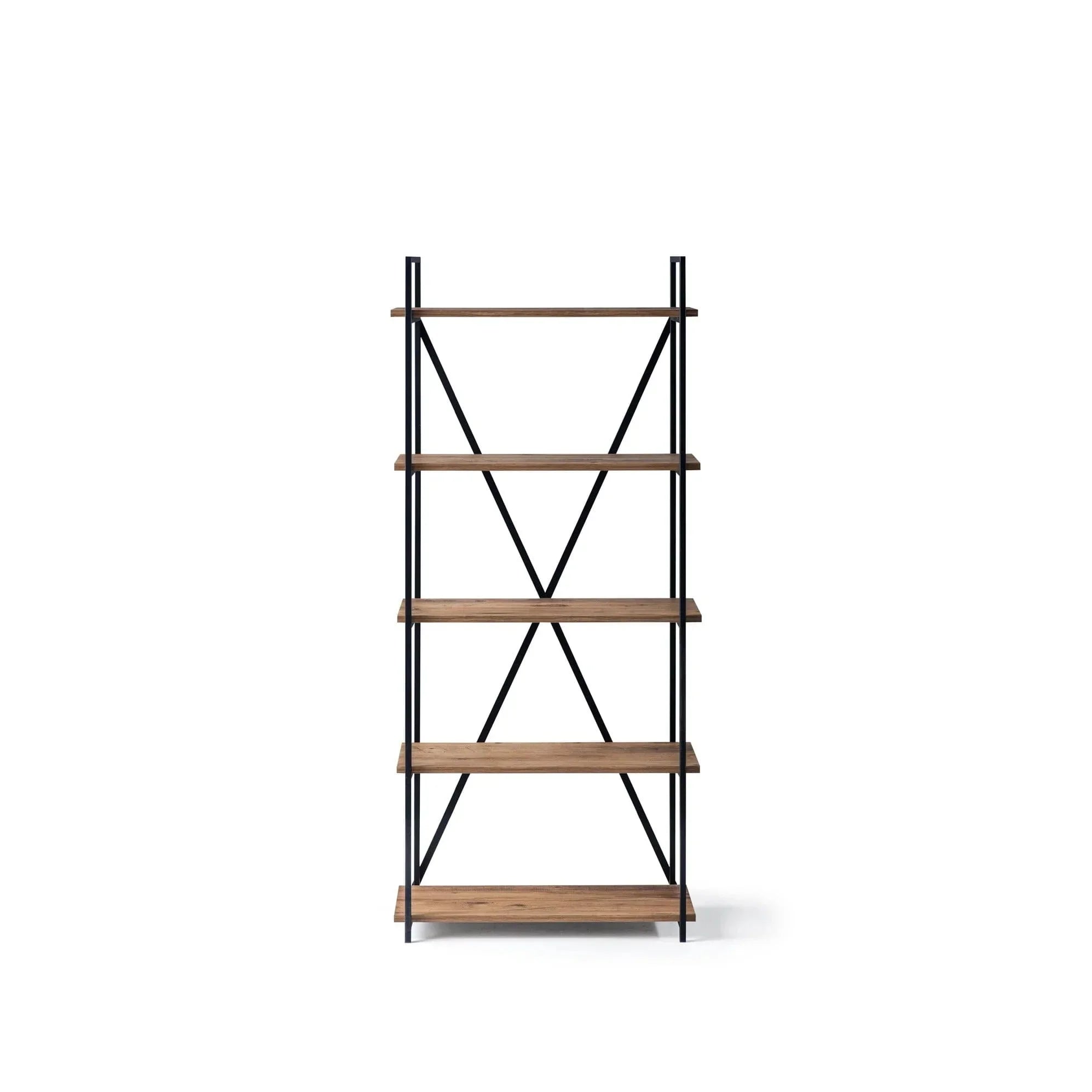Zen ladder bookshelf for living room Walnut Home Canvas