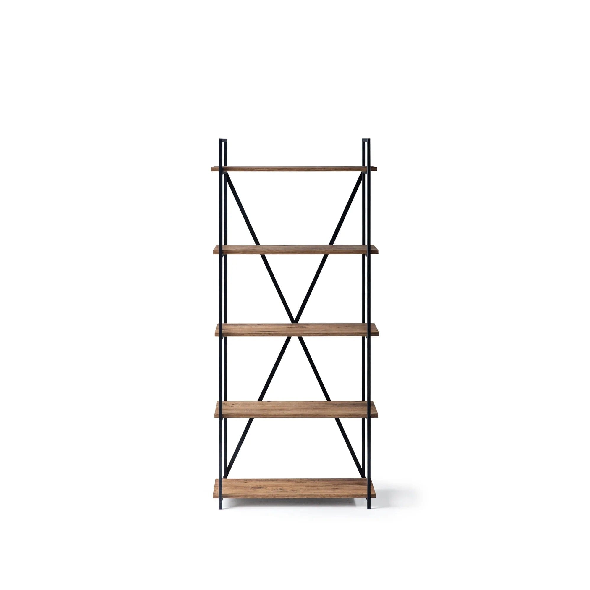 Home CanvasHome Canvas Zen Book Shelf Book Case Modern Living Room Bookcase Shelve Walnut Bookcase