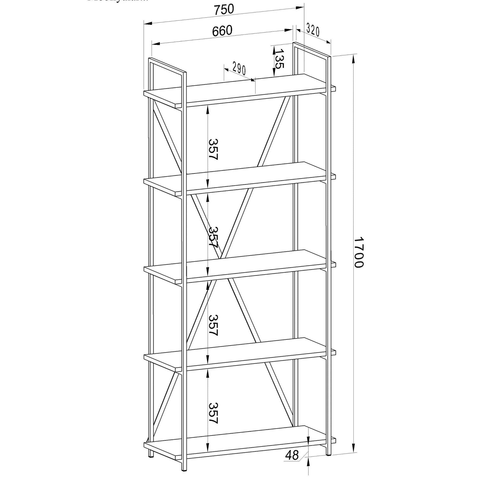 Home CanvasHome Canvas Zen Book Shelf Book Case Modern Living Room Bookcase Shelve Walnut Bookcase