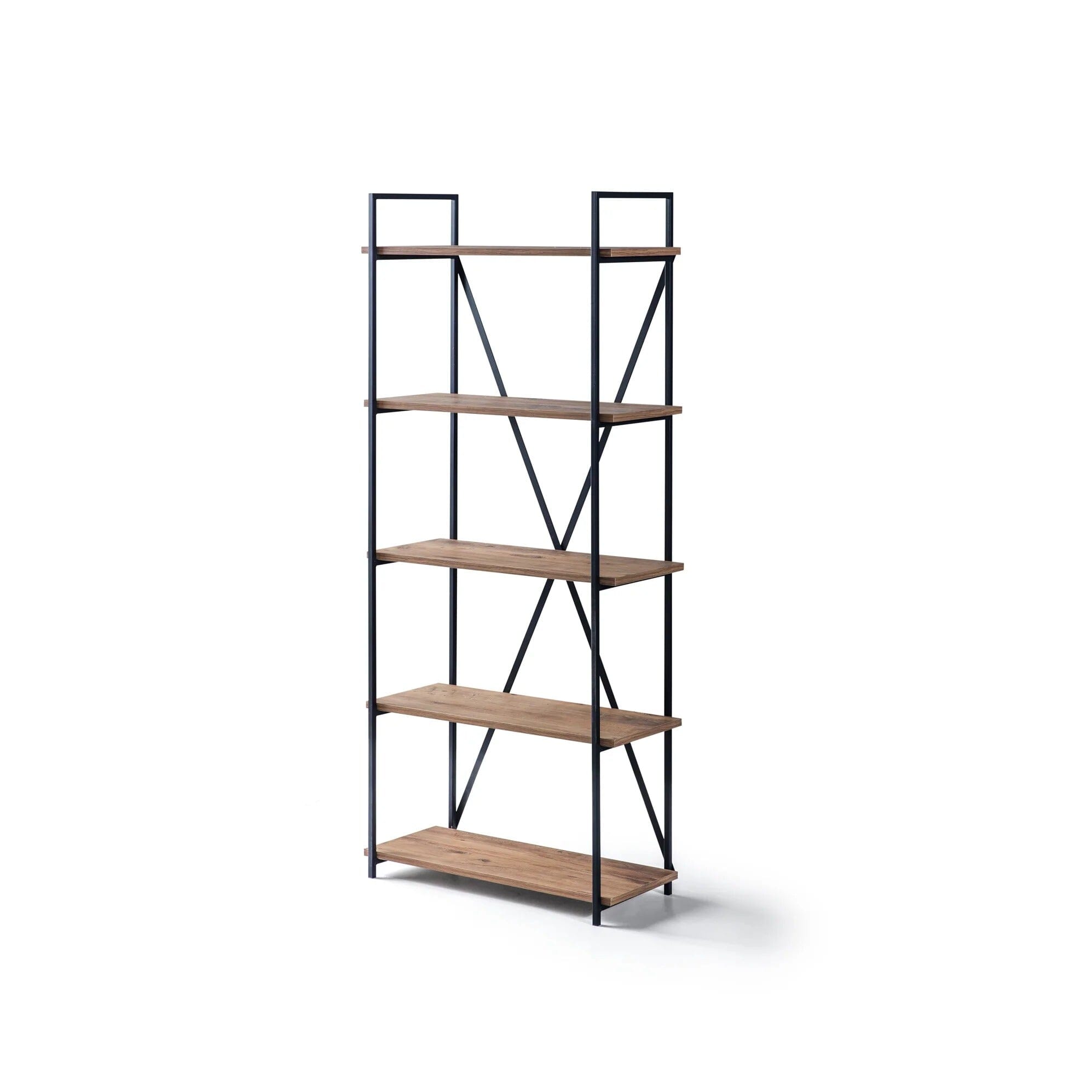 Home CanvasHome Canvas Zen Book Shelf Book Case Modern Living Room Bookcase Shelve Walnut Bookcase