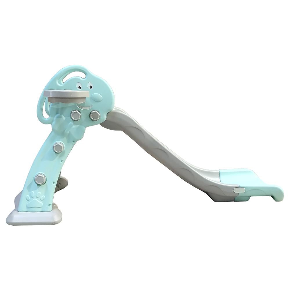 Home Canvas Furniture Trading LLC.Little Joy 2-IN-1 Kids Slide & Basketball Hoop -TEAL Playset