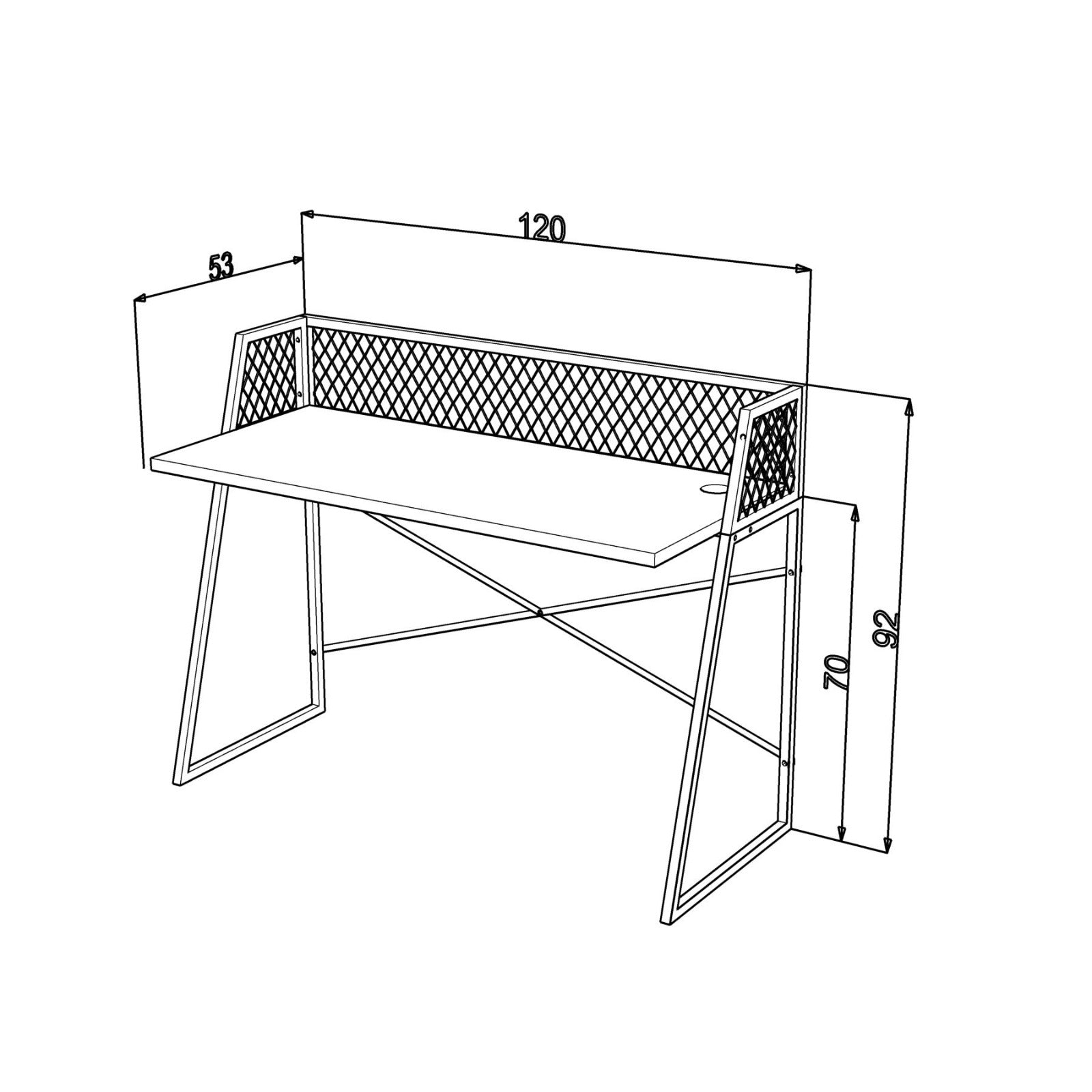 Home Canvas Furniture Trading LLC.Lursa Computer Desk Ideal for Gaming and Study - Walnut-Black Desk