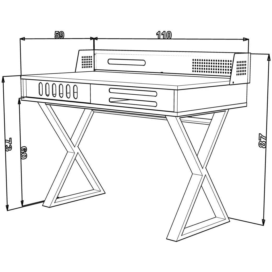 Home Canvas Furniture Trading LLC.Mellora Computer Desk Ideal for Gaming and Study - Walnut-Black Desk
