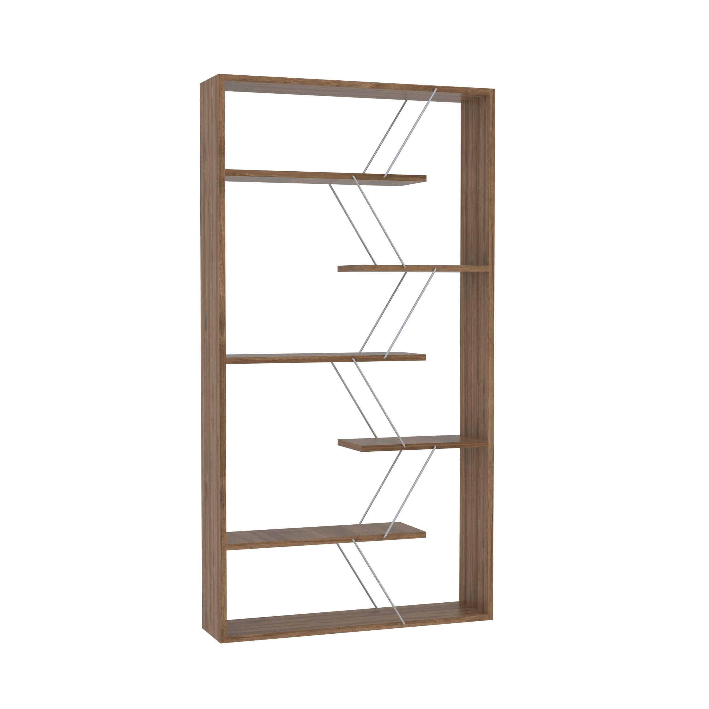 Home Canvas Furniture Trading LLC.Tars Book Shelf - Walnut/Chrome Book Shelf