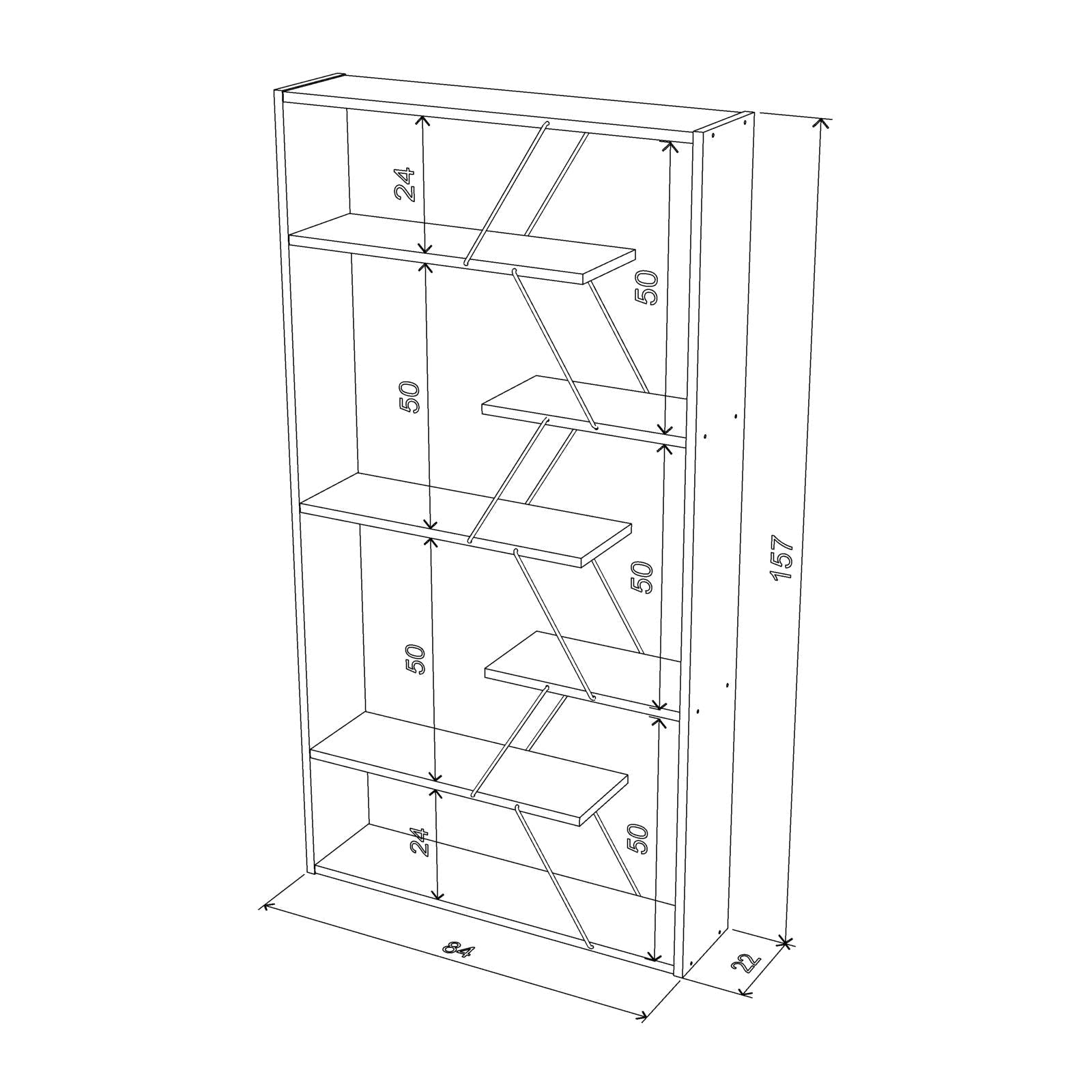 Home Canvas Furniture Trading LLC.Tars Book Shelf - Walnut/Chrome Book Shelf