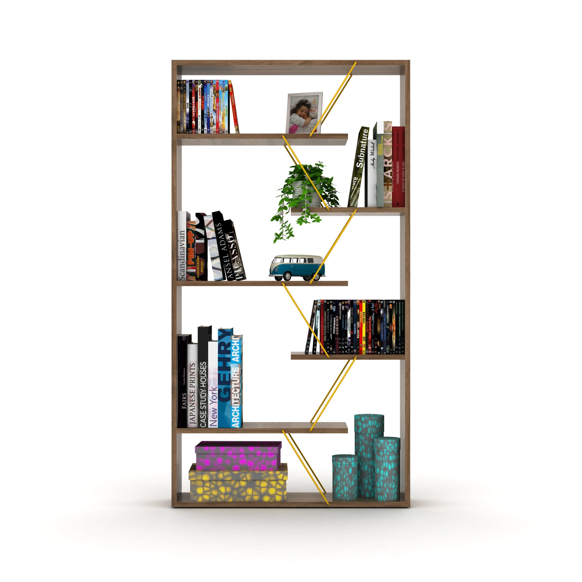 Home Canvas Furniture Trading LLC.Tars Book Shelf - White/Chrome Book Shelf