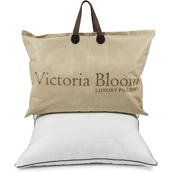 Home Canvas Furniture Trading LLC.Victoria Bloom luxury pillow, Premium 250TC cotton cover - Stripe White Pillow