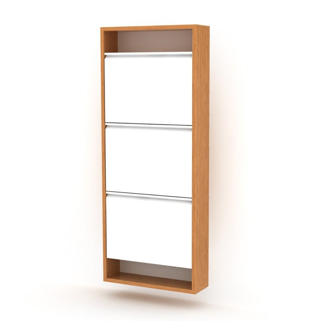 Home Canvas Furniture Trading LLC.Wall Mounted Hide Shoe Cabinet - Bamboo Shoe Cabinet
