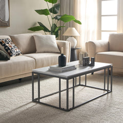 HC Home Canvas Denza Coffee Table Meta frame Stone Finish