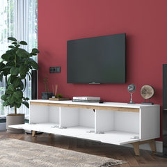 Home Canvas Lana Tv Unit Modern Upto 70in TV - White and Oak