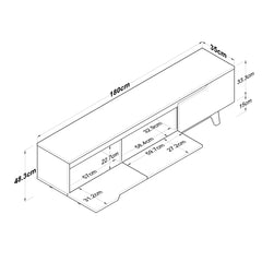 Home Canvas Lana Tv Unit Modern Upto 70in TV - White and Oak