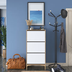 HC Home Canvas Otto Shoe Cabinet Walnut and White