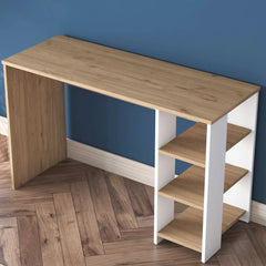 Home Canvas Vireo Sleek Desk with Hutch -White and Oak