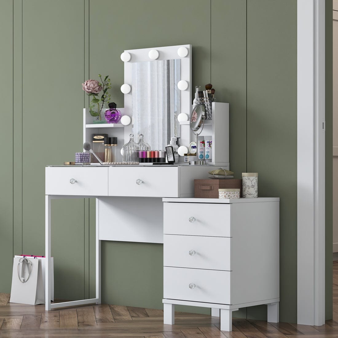 Home Canvas Serenity Luxe Vanity Hollywood LED Mirror + Storage