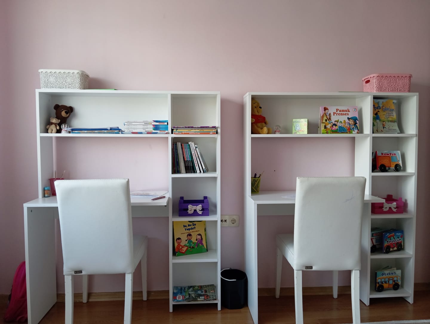 Home Canvas Modern Design Computer Desk with Book Shelf | Easy to Assemble Study Table with Shelves for Living Room - White
