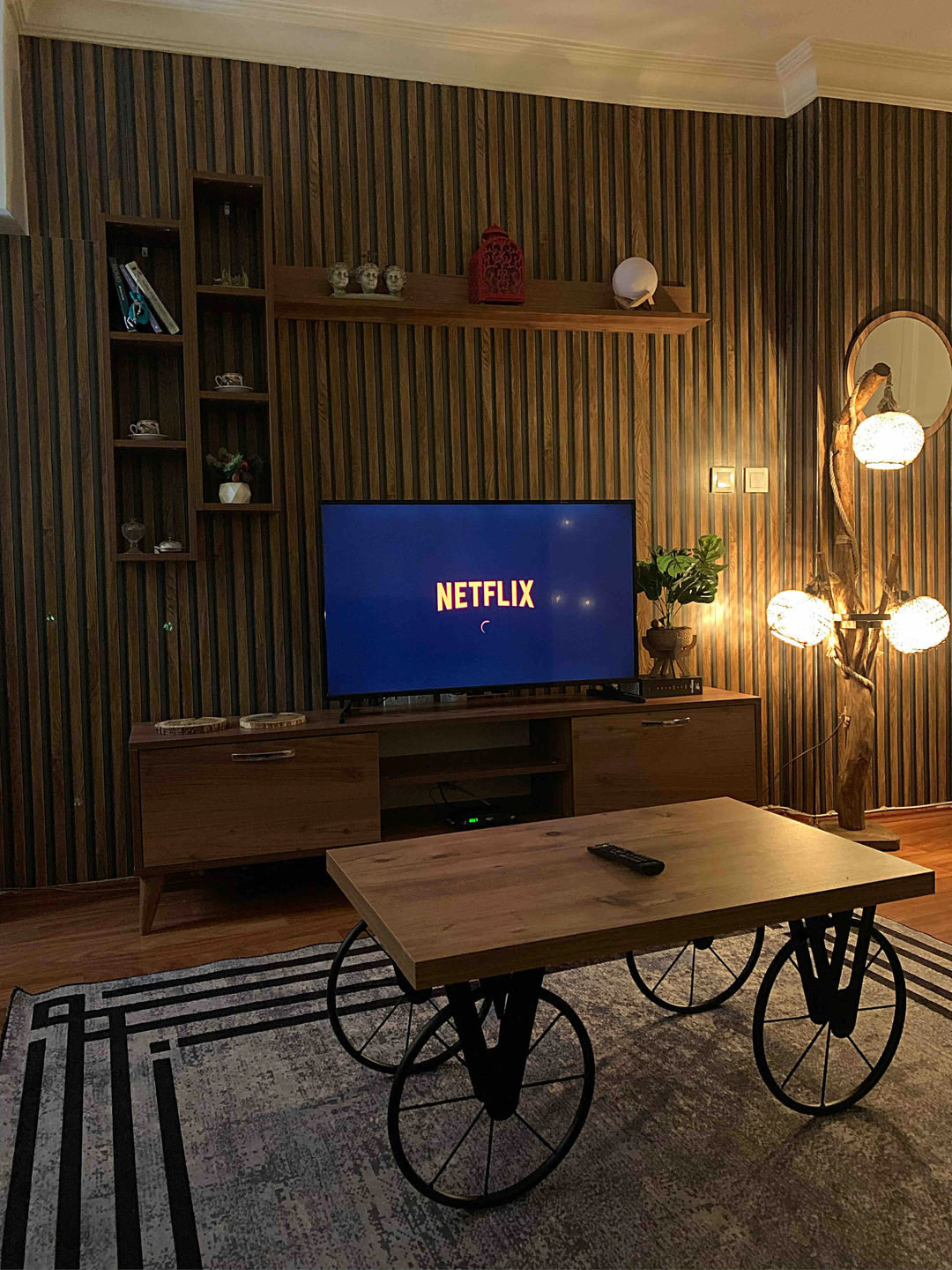 Home Canvas Tv Unit With Wall Shelf Tv Stand With Bookshelf Wall Mounted With Shelf Modern Leg 180 cm