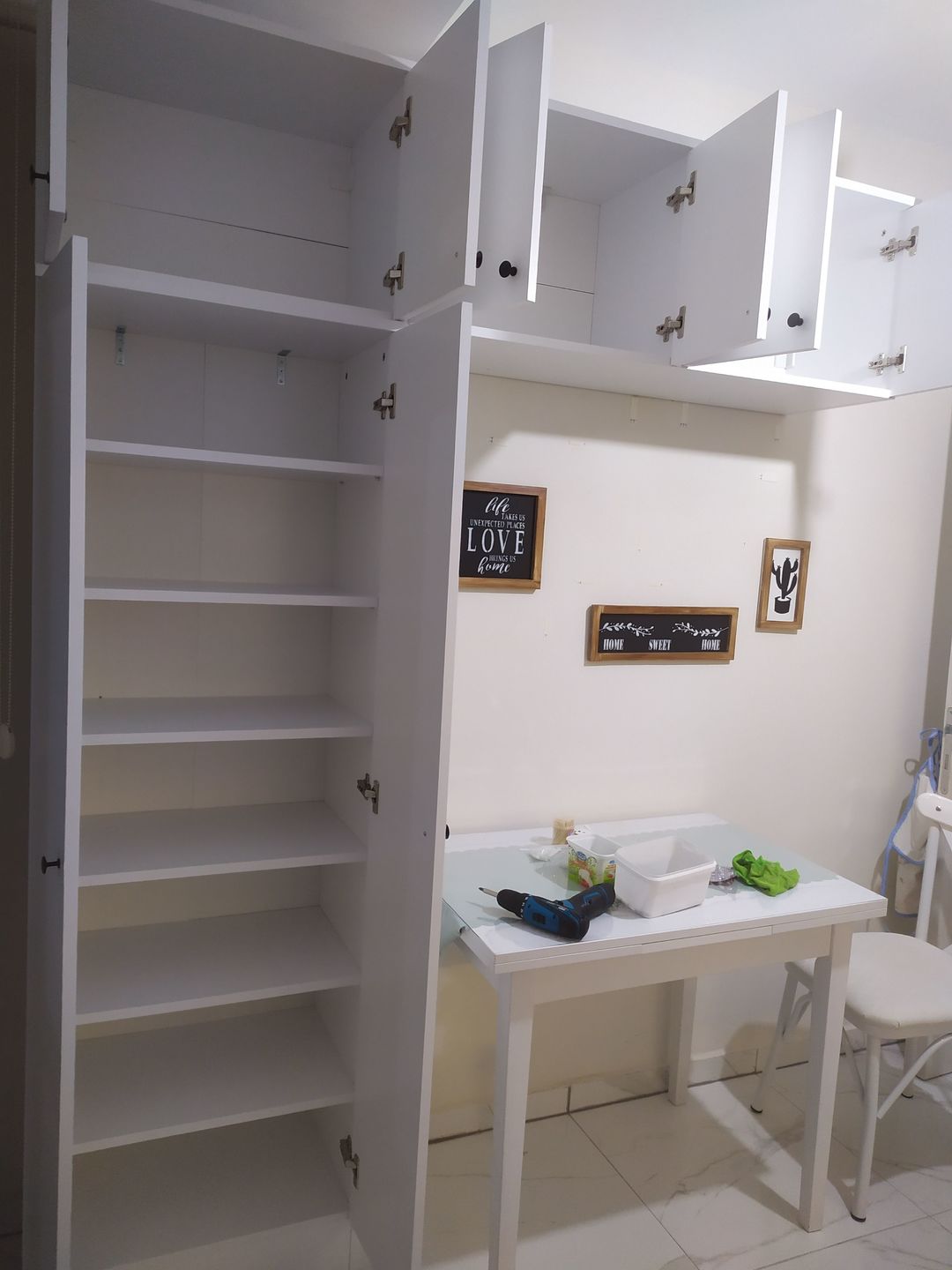 Home Canvas Elegance Tall Shoe Storage Cabinet White