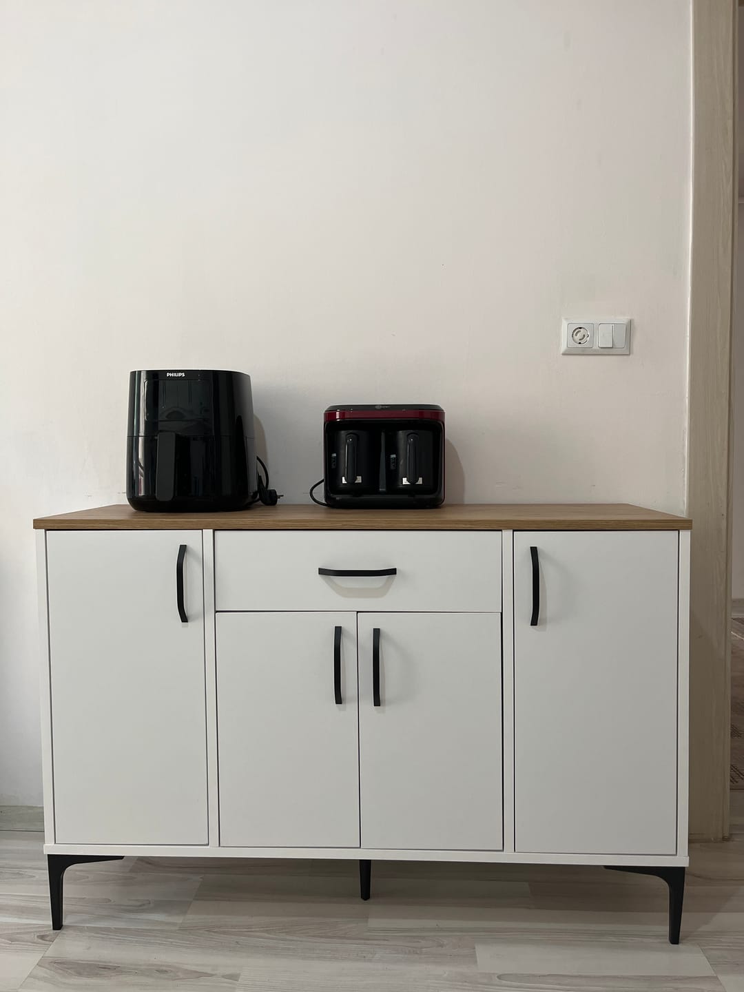 Home Canvas Bistro Multi-Storage Cabinet sideboard White and Oak
