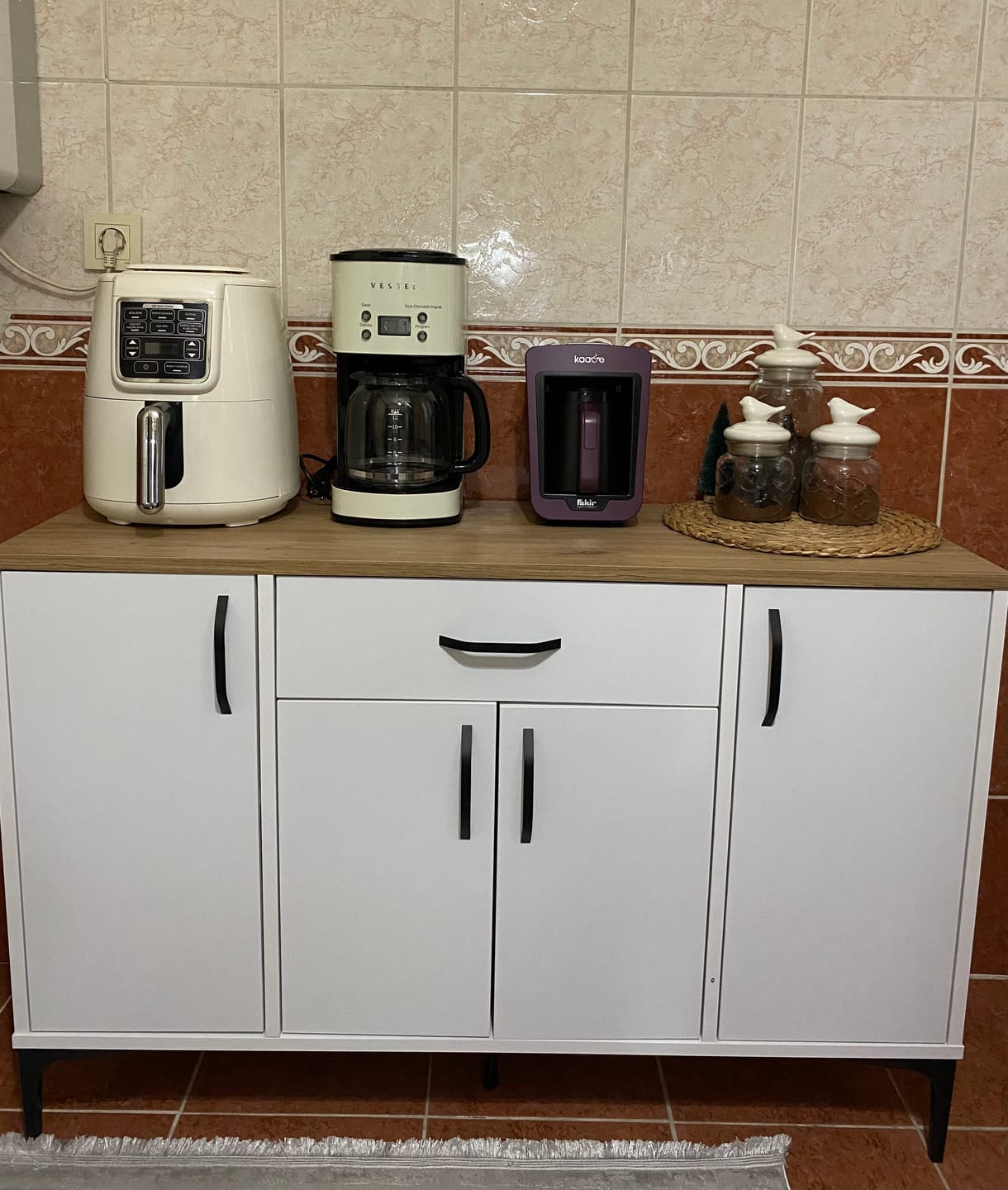 Home Canvas Bistro Multi-Storage Cabinet sideboard White and Oak