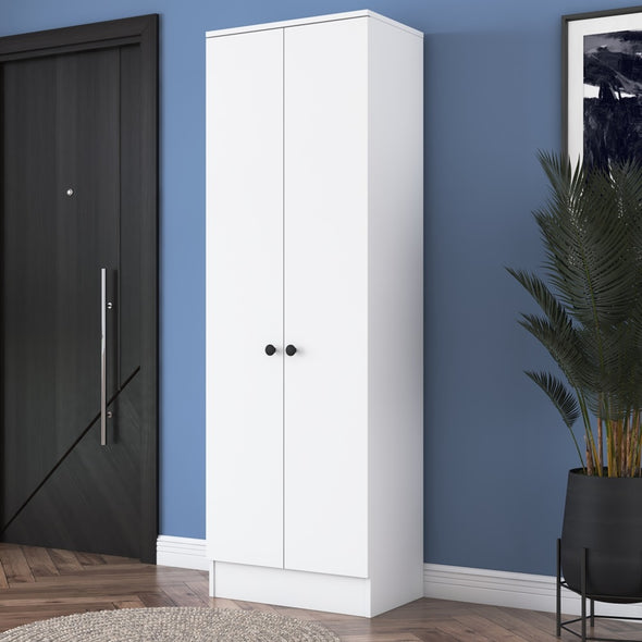 Home Canvas Elegance Tall Shoe Storage Cabinet White