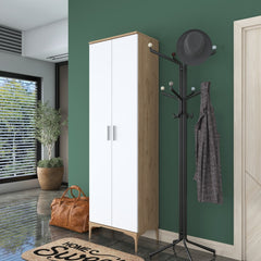 Home Canvas Harmony Dual-Tone Tall Storage Cabinet Grey and Oak