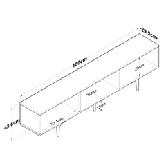 Home Canvas LuxeVision White & Black TV Console Table