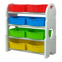 Home Canvas Deluxe Multi-Bin Toy Organizer with Storage Bins | Lightweight Design Toy Storage Box for Kids Play Room - Pink