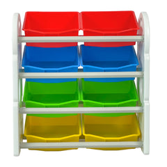 Home Canvas Deluxe Multi-Bin Toy Organizer with Storage Bins | Lightweight Design Toy Storage Box for Kids Play Room - Blue