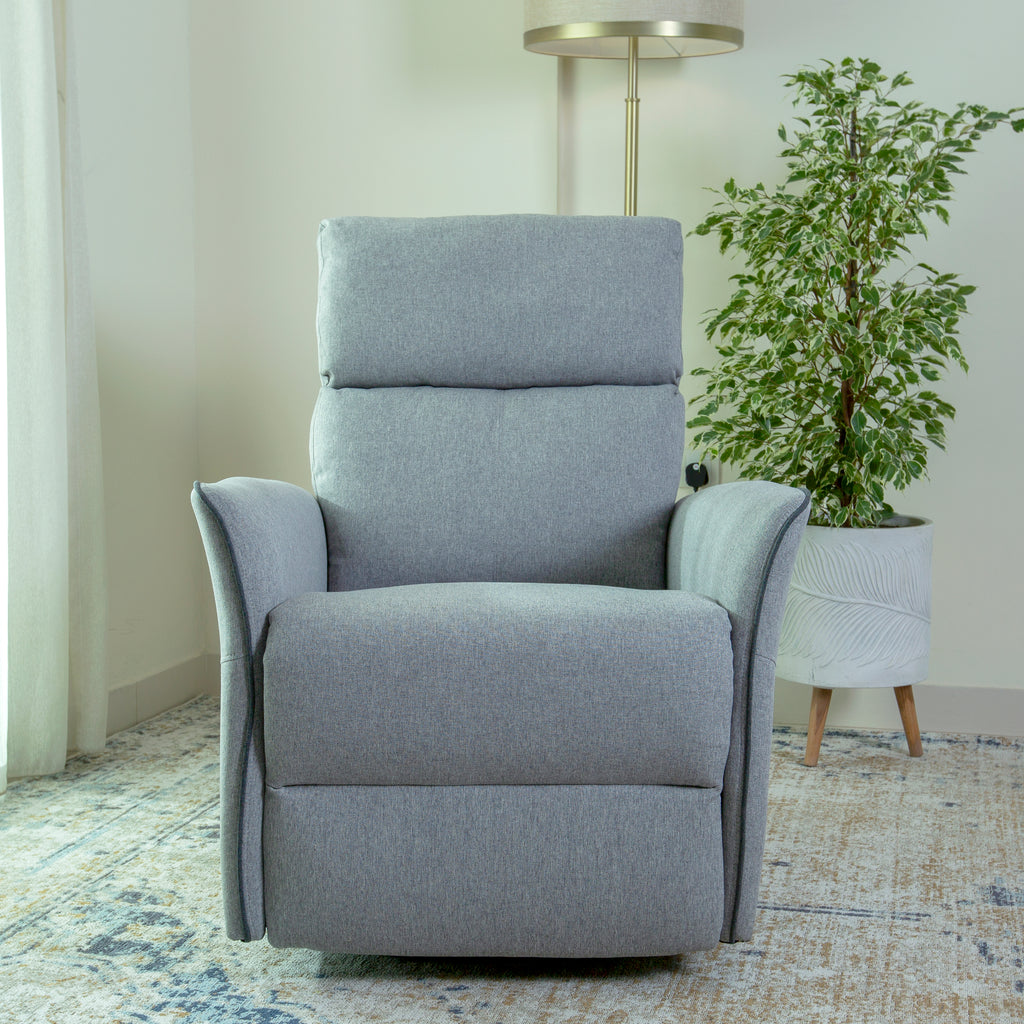Home Canvas Parma Manual Recliner, Swivel and Rocking Light Grey
