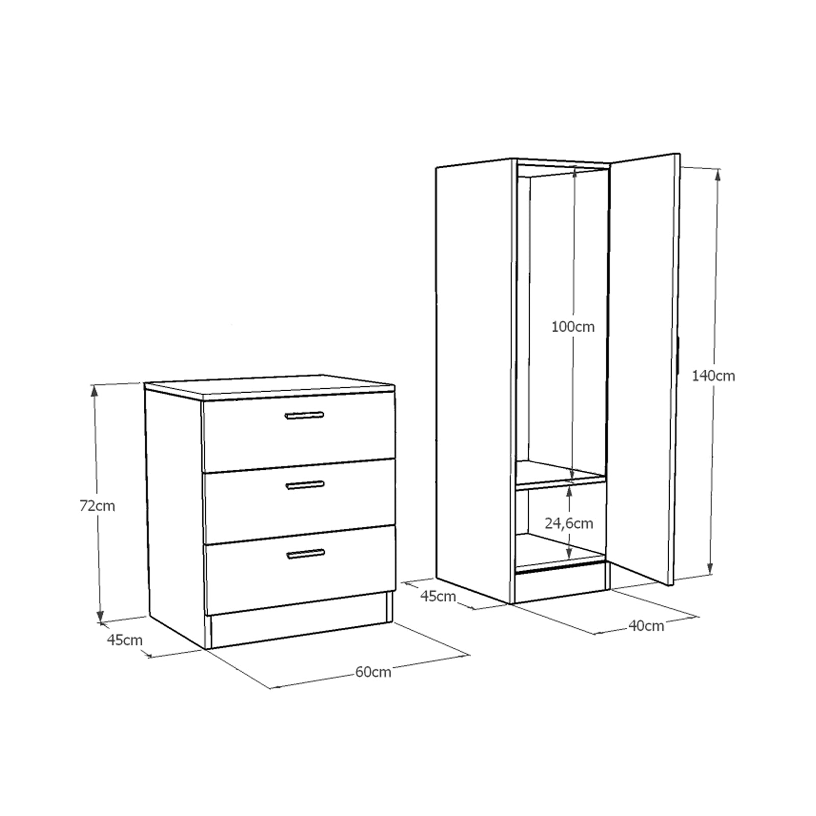 Home Canvas Nancy Dresser with mirror White