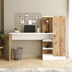 Home Canvas Laura Desk with storage Pine and white