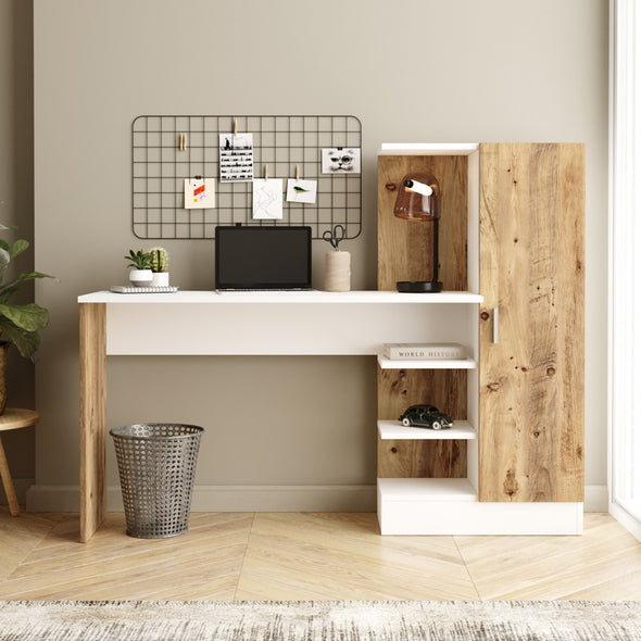 Home Canvas Laura Desk with storage Pine and white