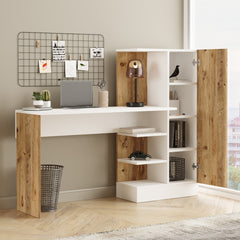 Home Canvas Laura Desk with storage Pine and white