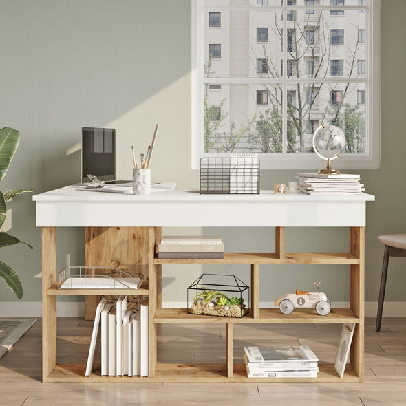 Home Canvas Tywin Corner Desk Pine and White