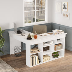 Home Canvas Tywin Corner Desk Pine and White