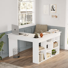 Home Canvas Tywin Corner Desk Pine and White